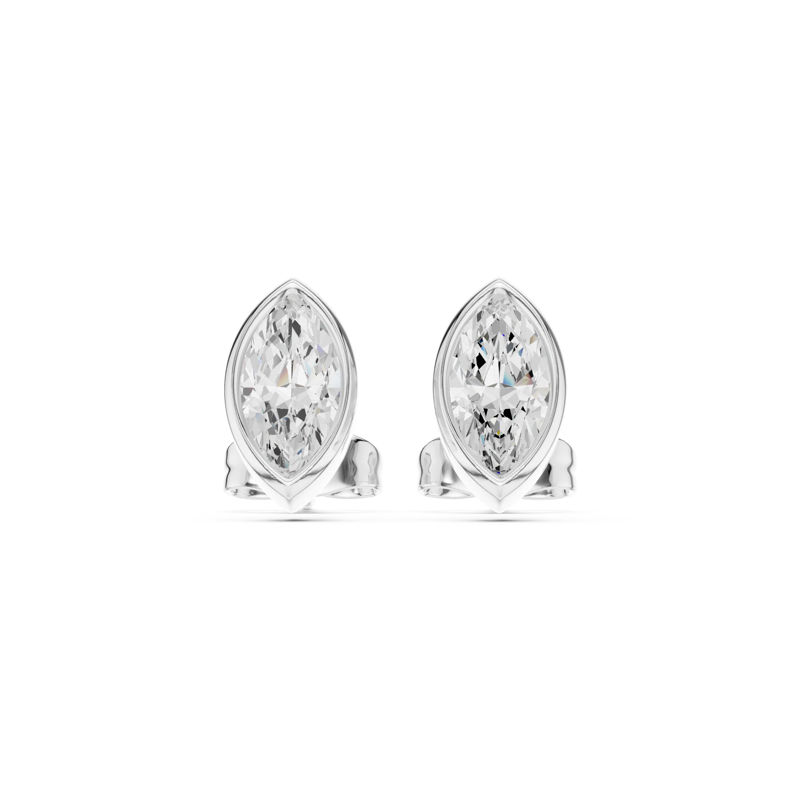 Astra Marquise Bezel Diamond Stud Earrings