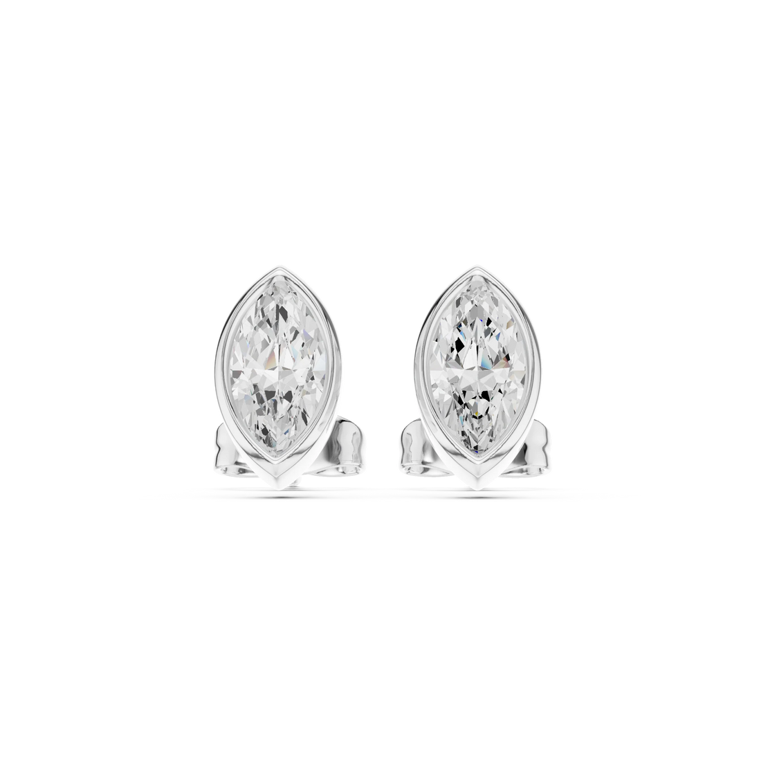 Astra Marquise Bezel Diamond Stud Earrings