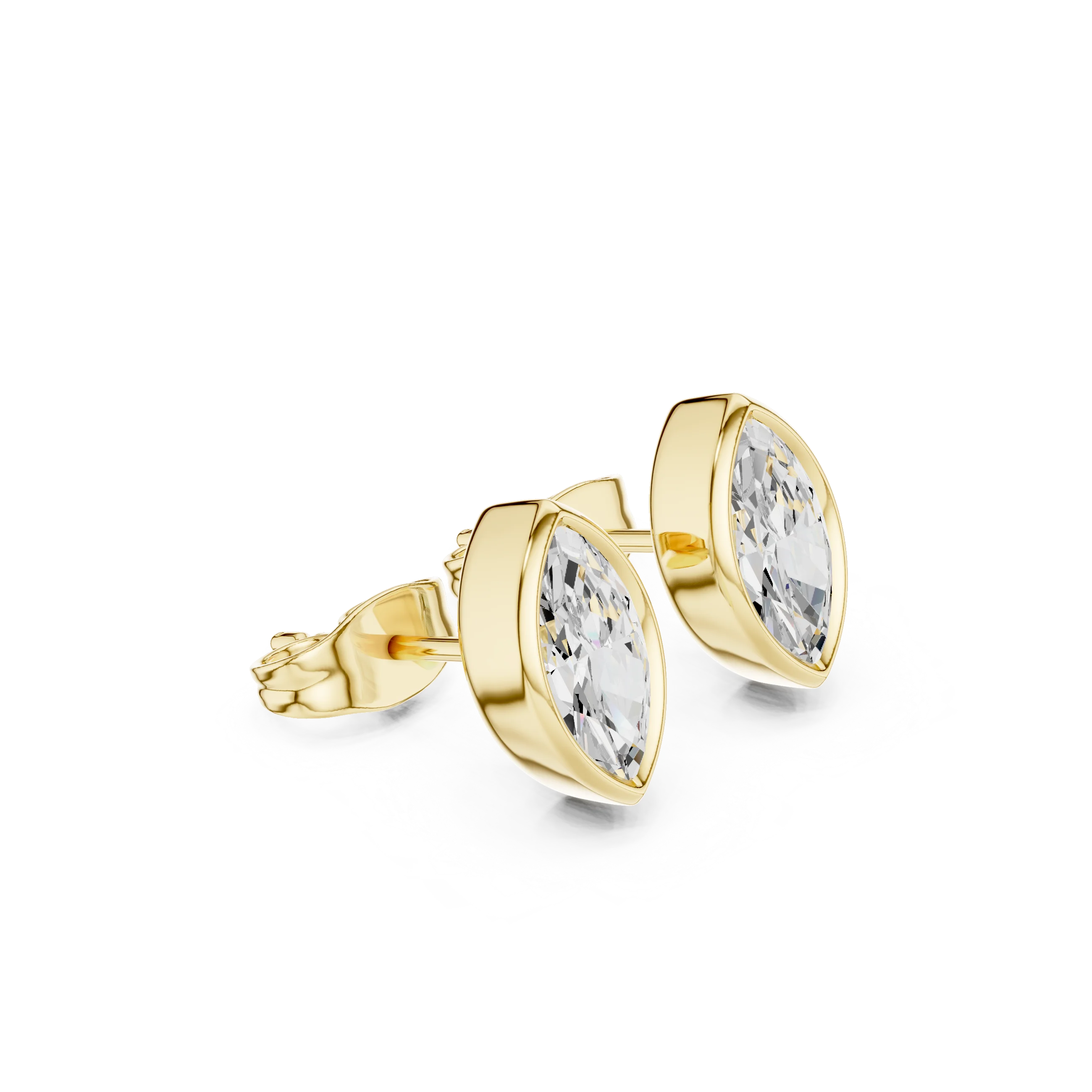 Astra Marquise Bezel Diamond Stud Earrings