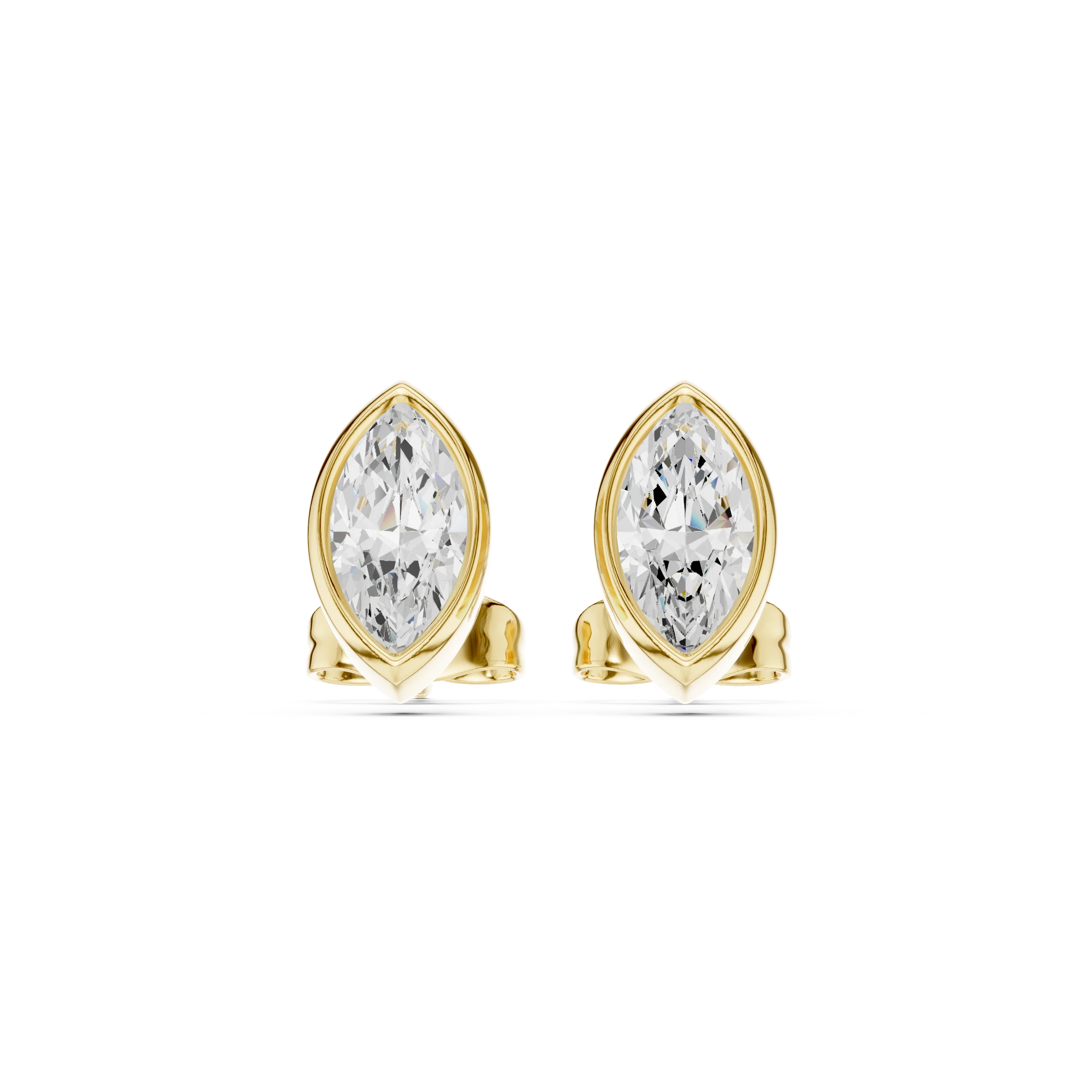 Astra Marquise Bezel Diamond Stud Earrings