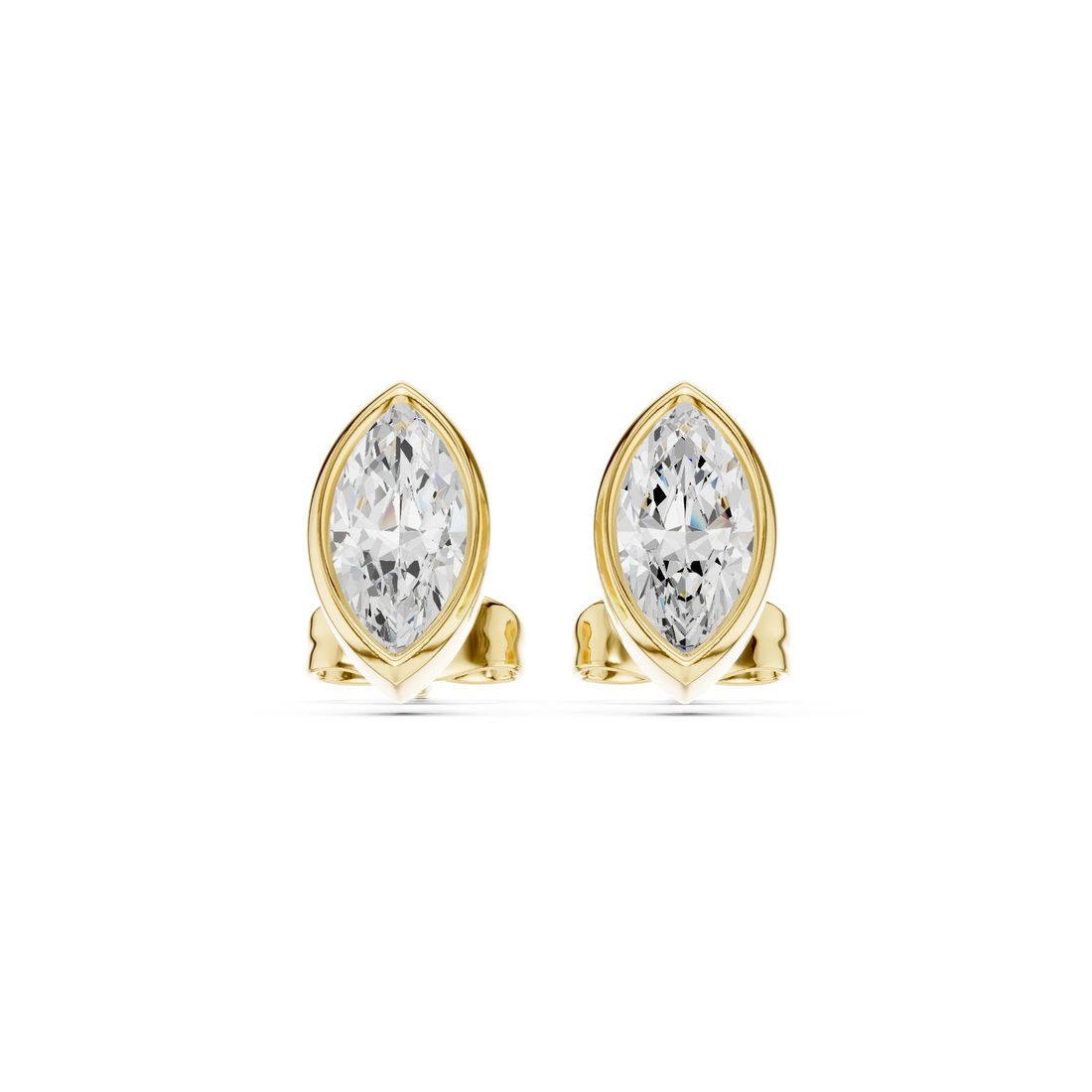 Astra Marquise Bezel Diamond Stud Earrings