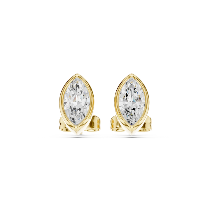 Astra Marquise Bezel Diamond Stud Earrings