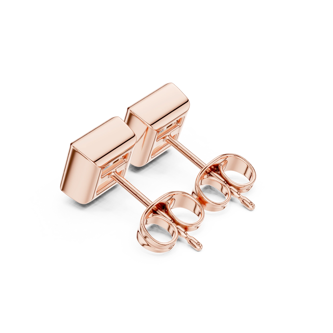 Regalia Princess Bezel Diamond Stud Earrings