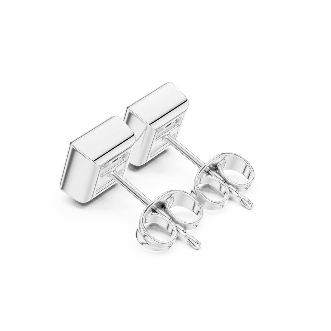 Regalia Princess Bezel Diamond Stud Earrings