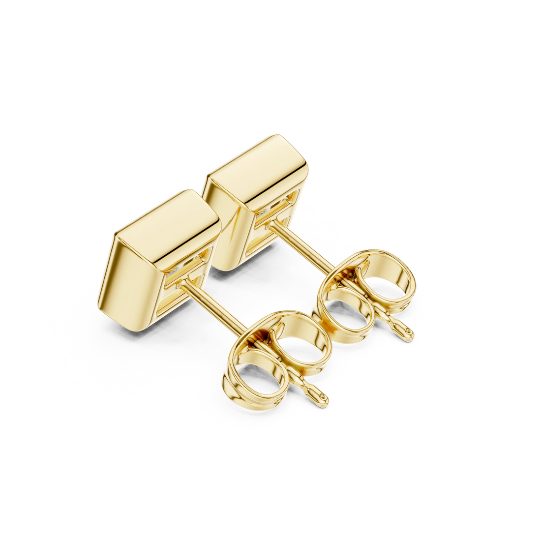 Regalia Princess Bezel Diamond Stud Earrings