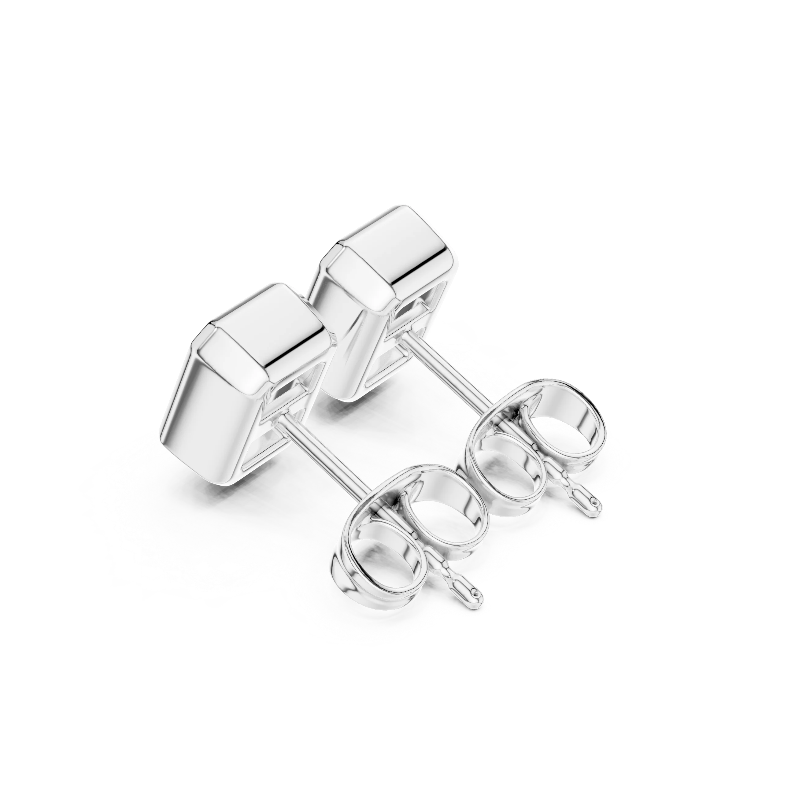 Luminara Radiant Bezel Diamond Stud Earrings