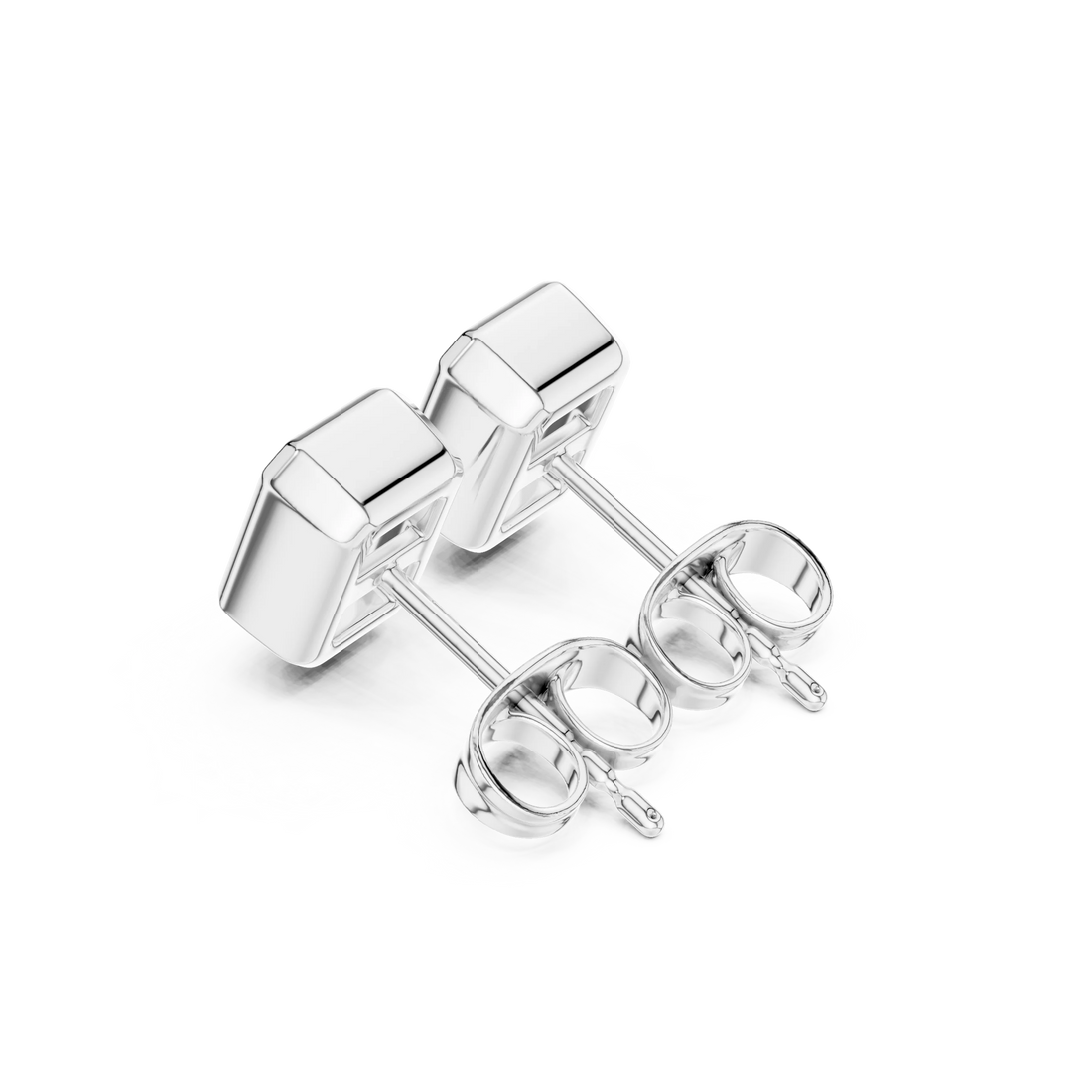 Luminara Radiant Bezel Diamond Stud Earrings