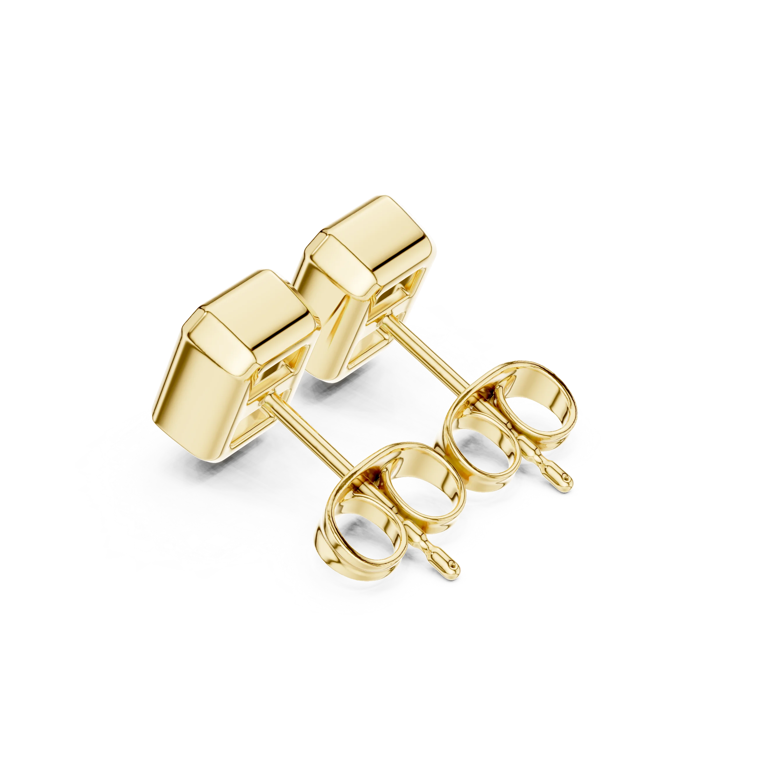 Luminara Radiant Bezel Diamond Stud Earrings