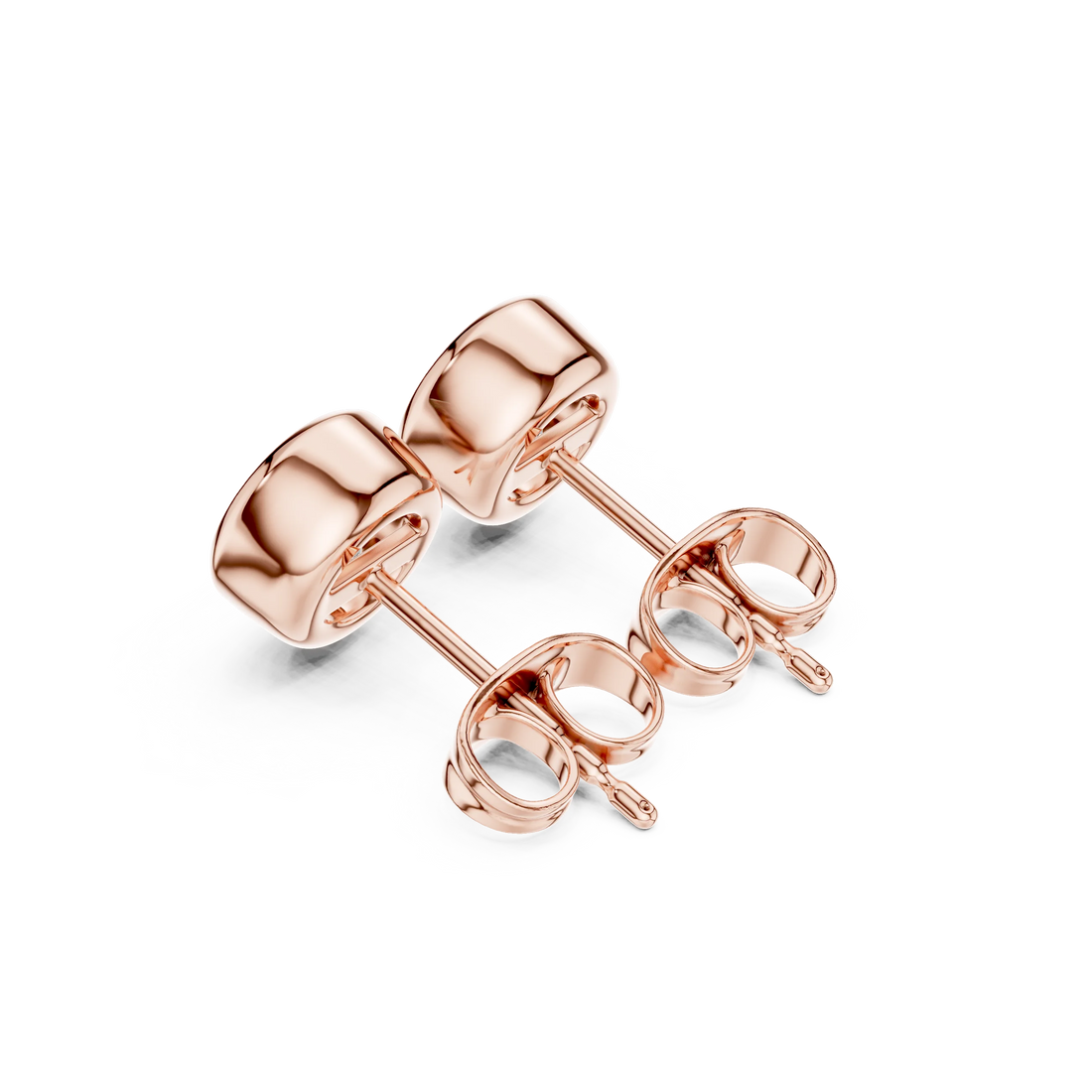 Aurelia Round Bezel Diamond Stud Earrings