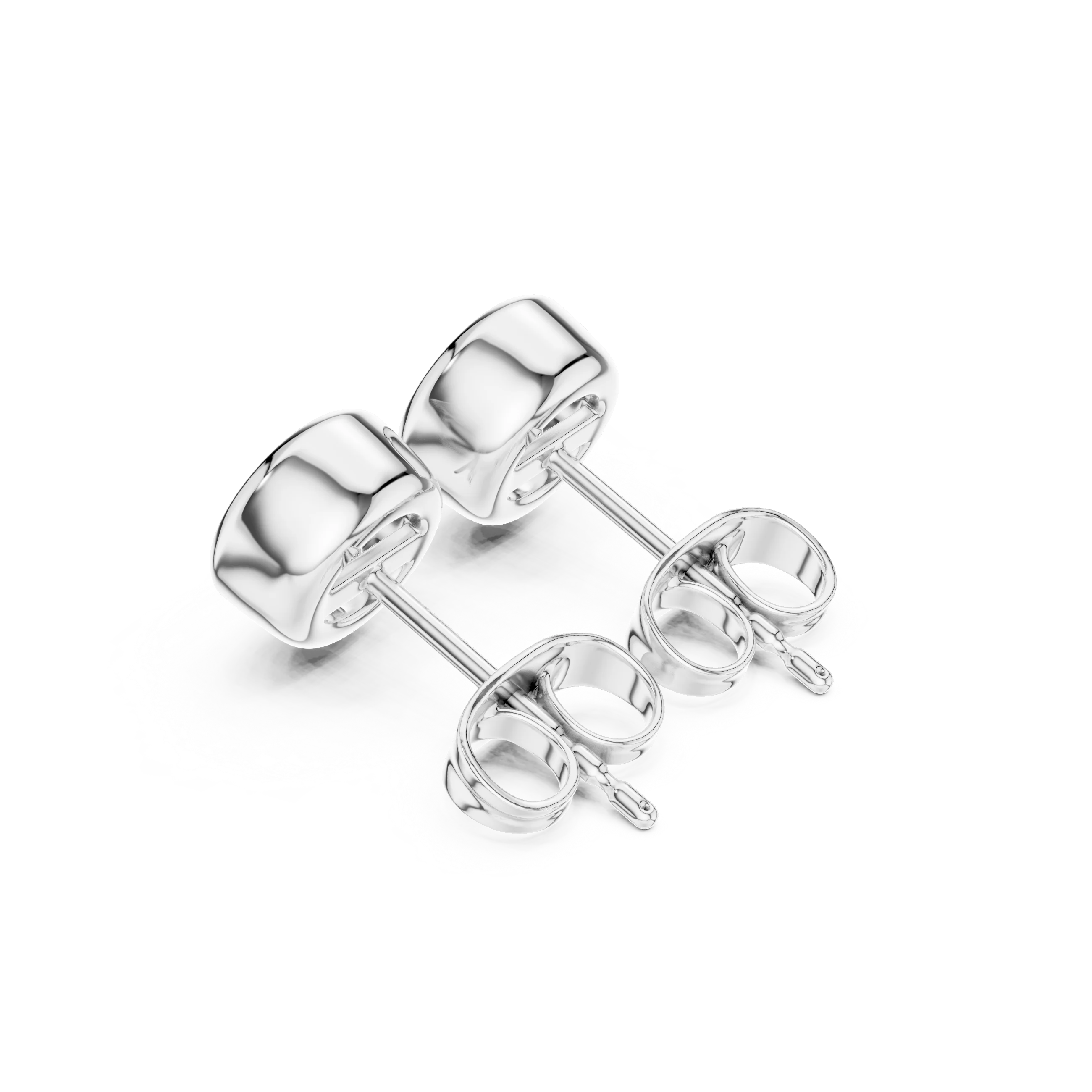 Aurelia Round Bezel Diamond Stud Earrings