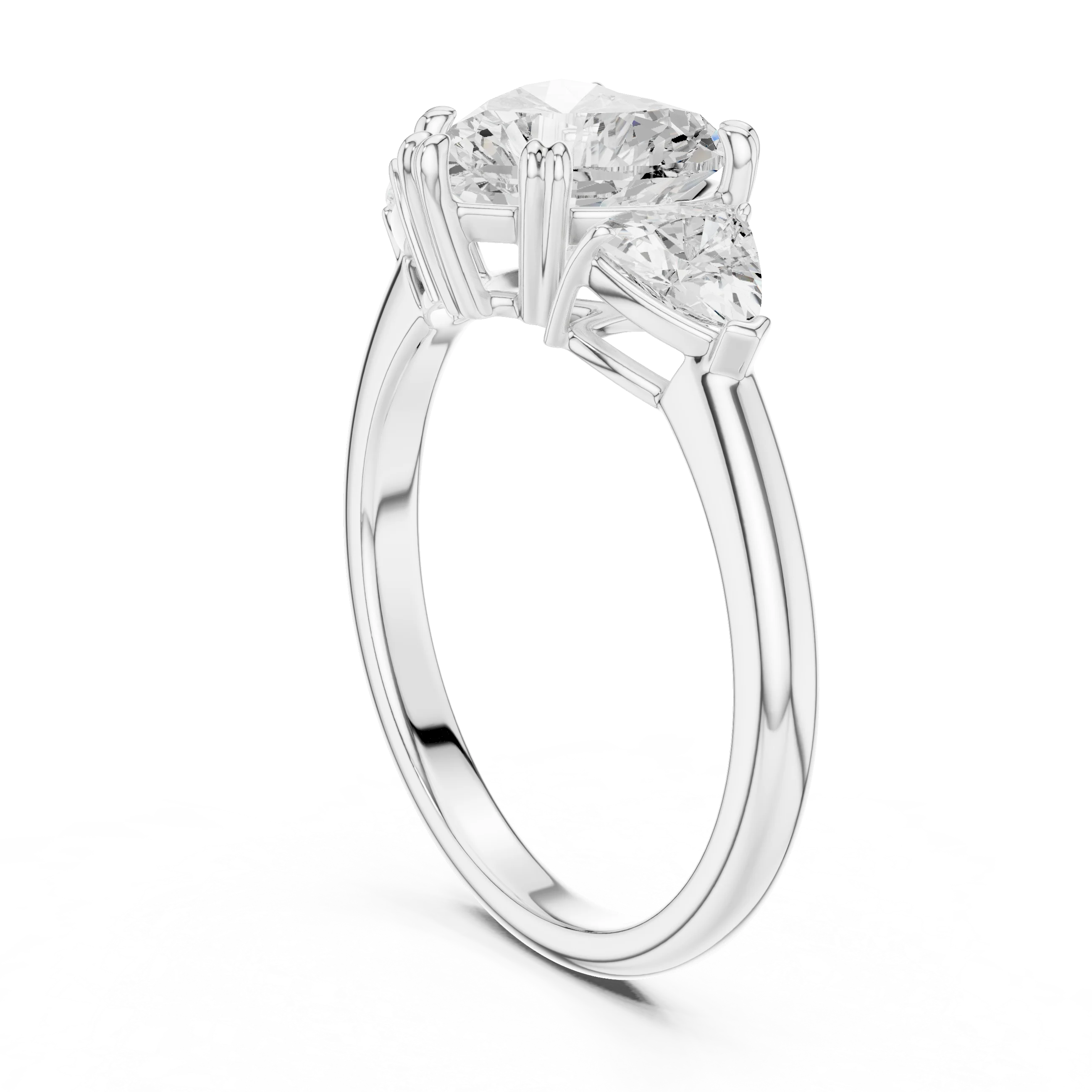 Heart Cut Diamond Three Stone Engagement Ring