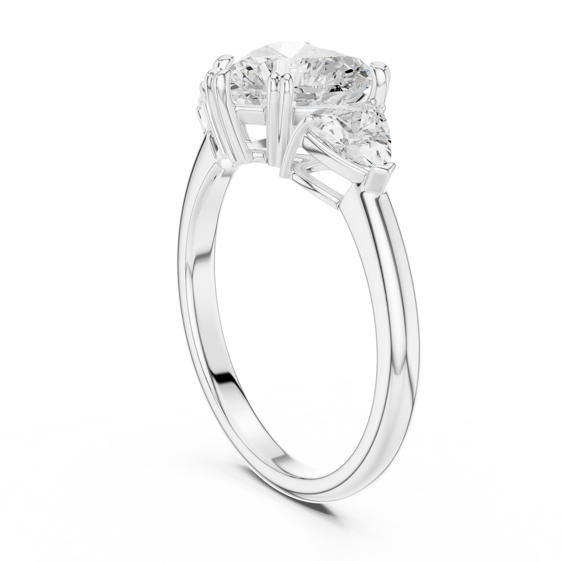 Heart Cut Diamond Three Stone Engagement Ring