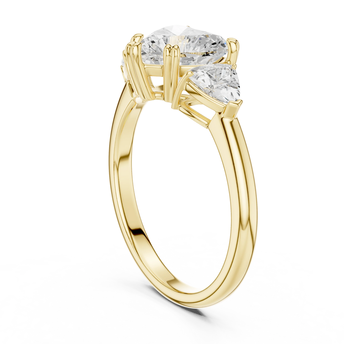 Heart Cut Diamond Three Stone Engagement Ring