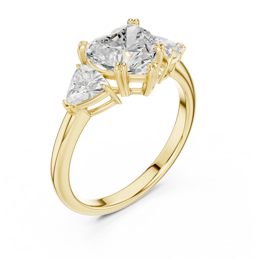Heart Cut Diamond Three Stone Engagement Ring