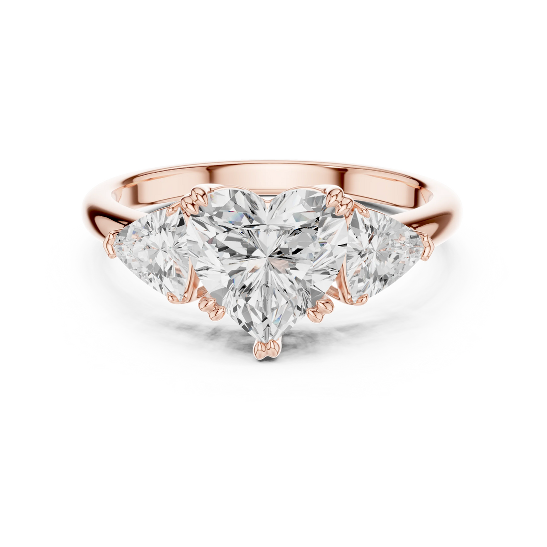 Heart Cut Diamond Three Stone Engagement Ring