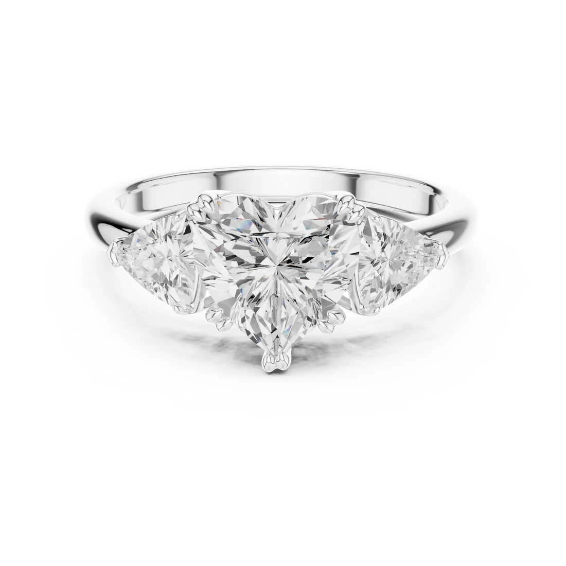 Heart Cut Diamond Three Stone Engagement Ring