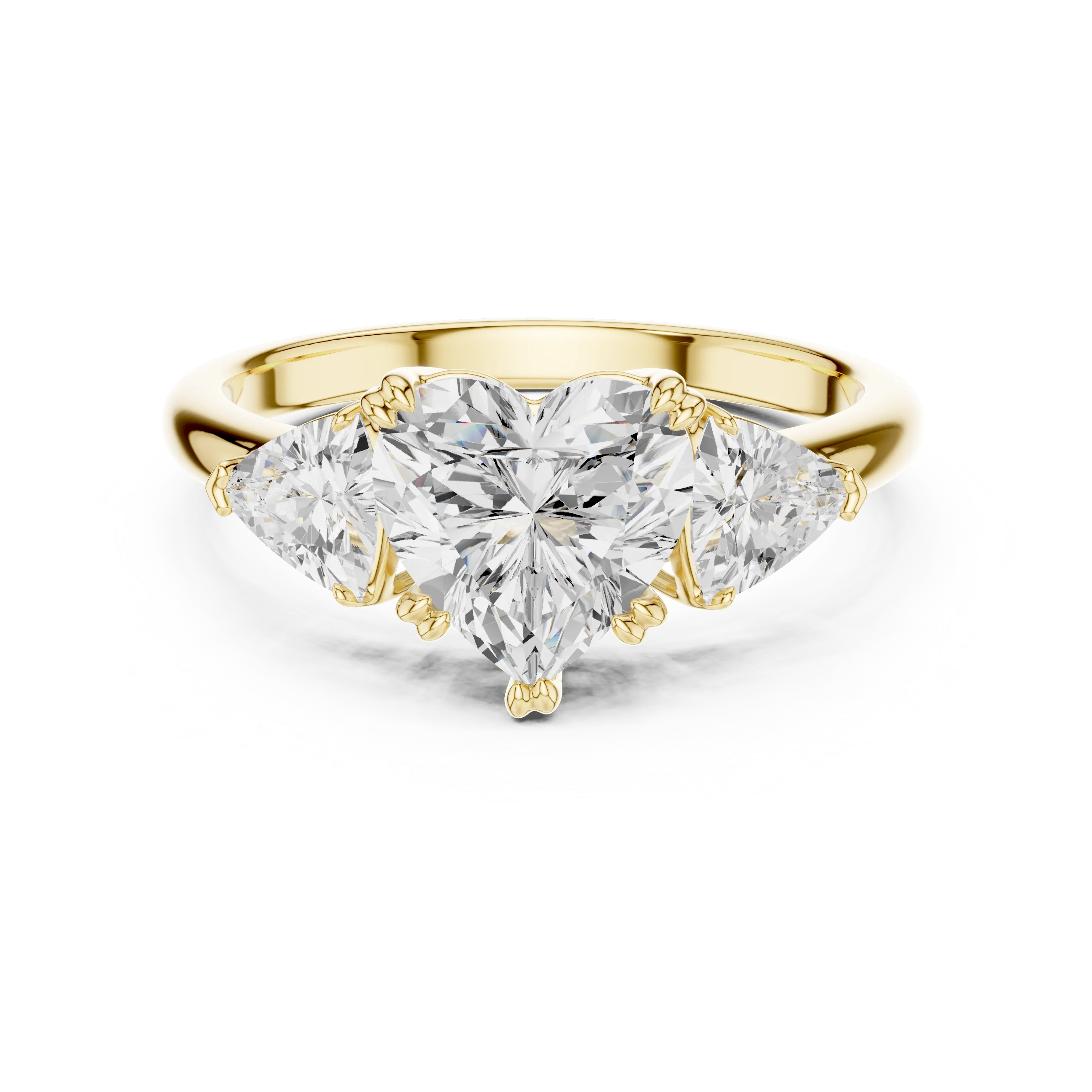 Heart Cut Diamond Three Stone Engagement Ring