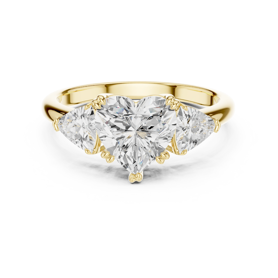 Heart Cut Diamond Three Stone Engagement Ring