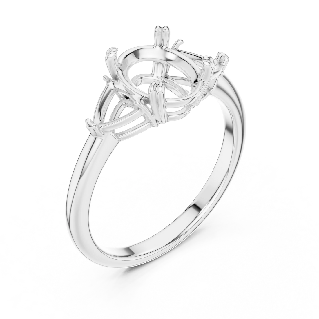 Oval Cut Diamond Three Stone Engagement Ring