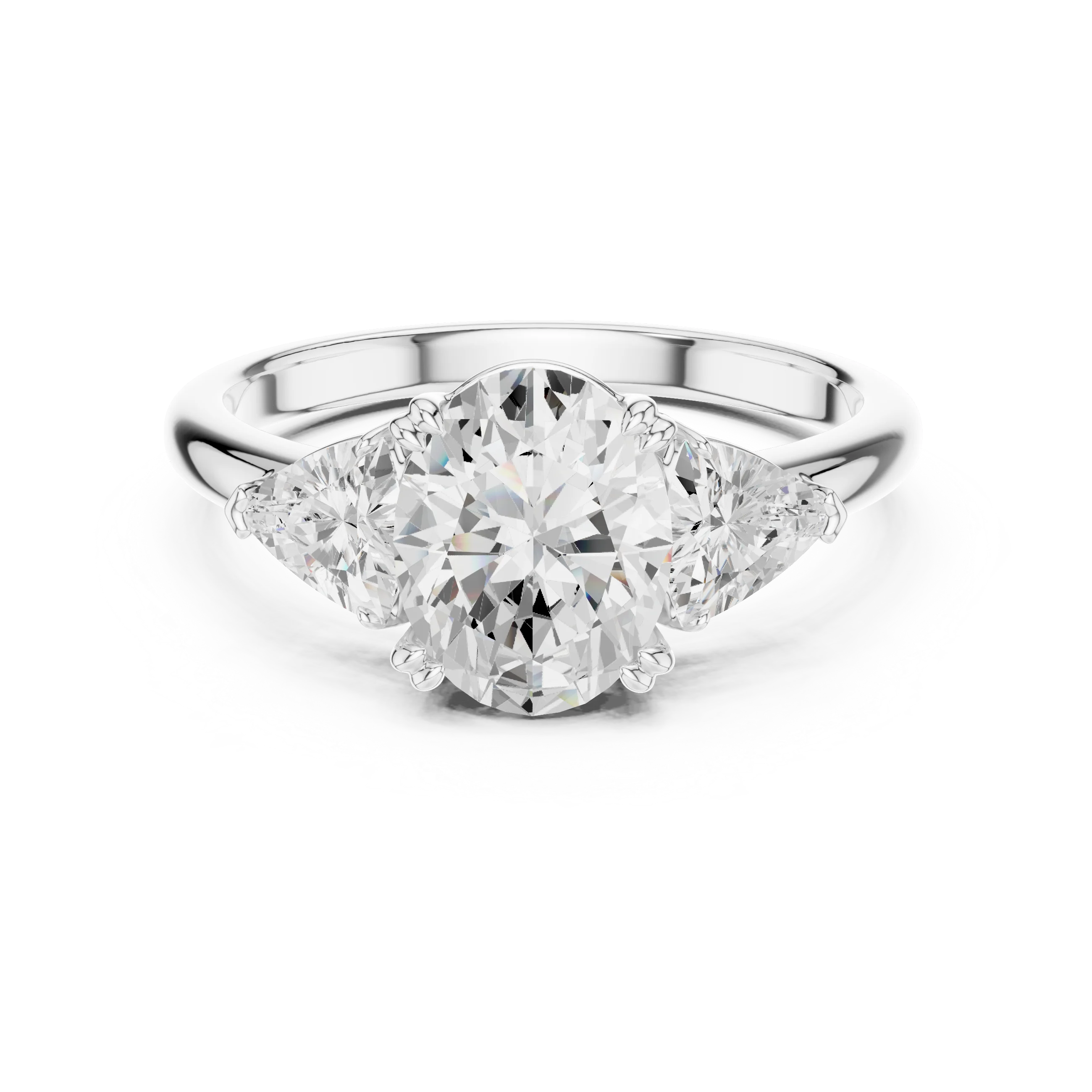 Oval Cut Diamond Three Stone Engagement Ring