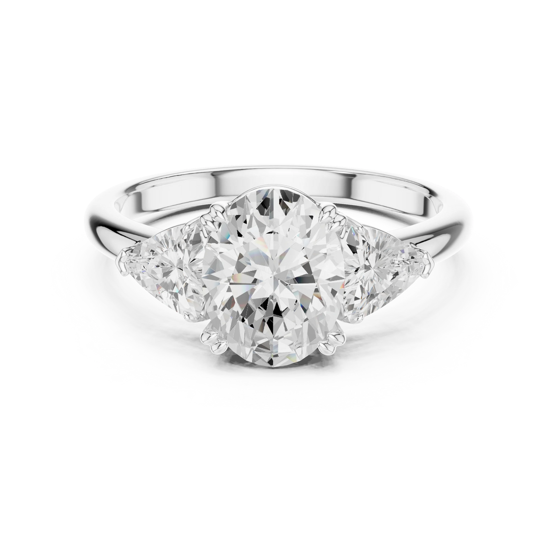 Oval Cut Diamond Three Stone Engagement Ring