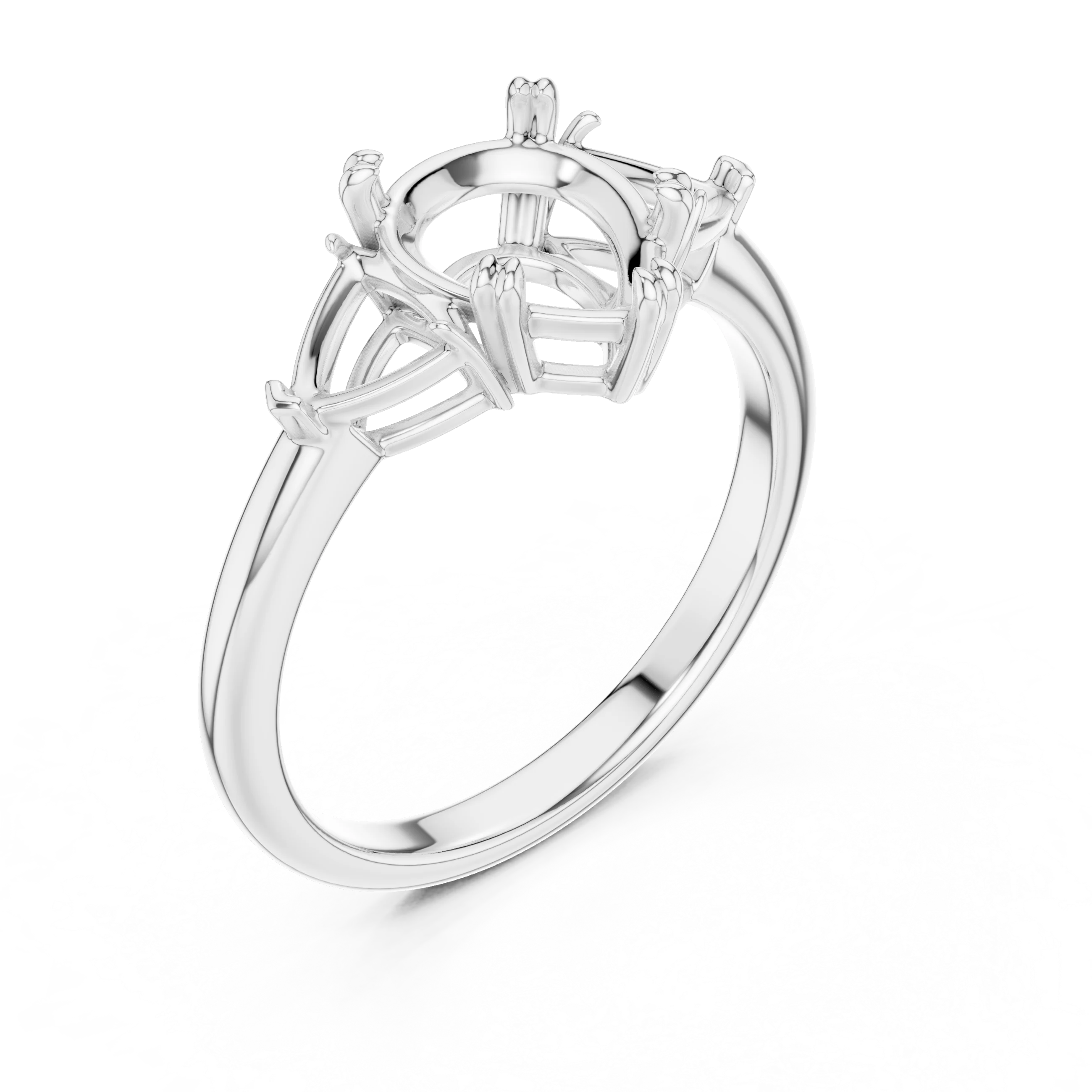 Pear Cut Diamond Three Stone Engagement Ring