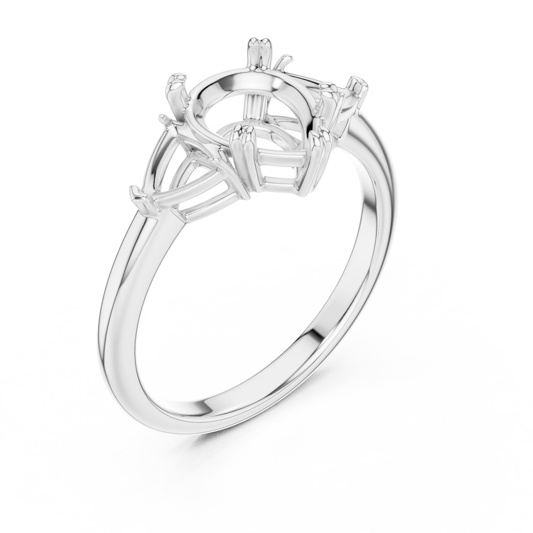 Pear Cut Diamond Three Stone Engagement Ring