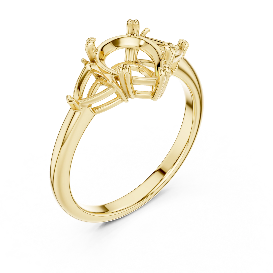 Pear Cut Diamond Three Stone Engagement Ring