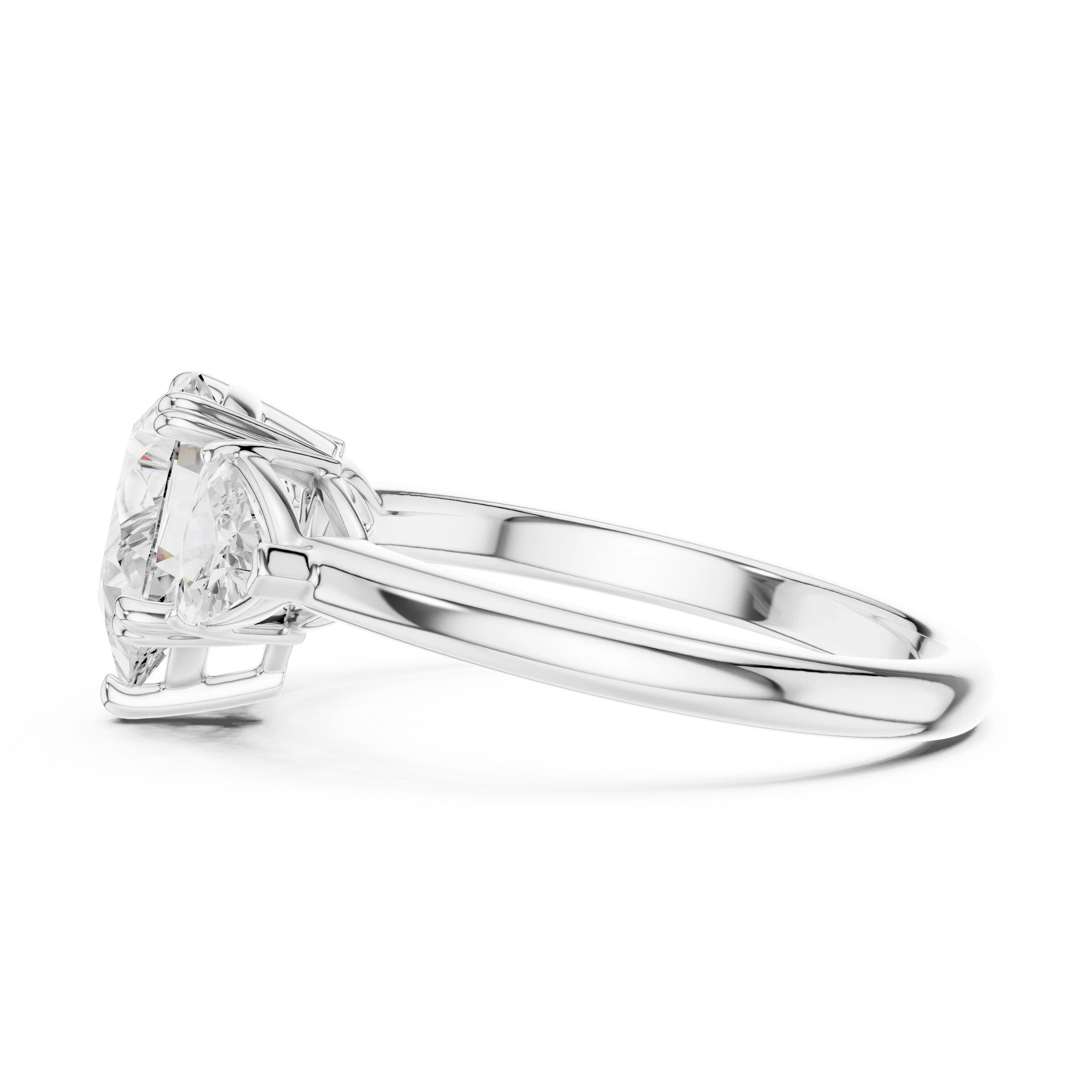 Pear Cut Diamond Three Stone Engagement Ring