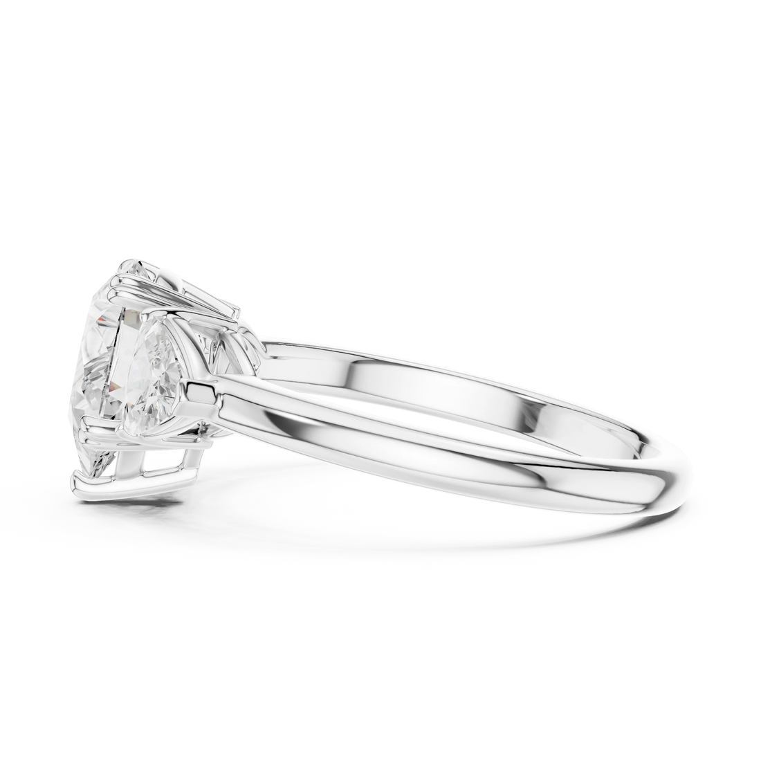 Pear Cut Diamond Three Stone Engagement Ring