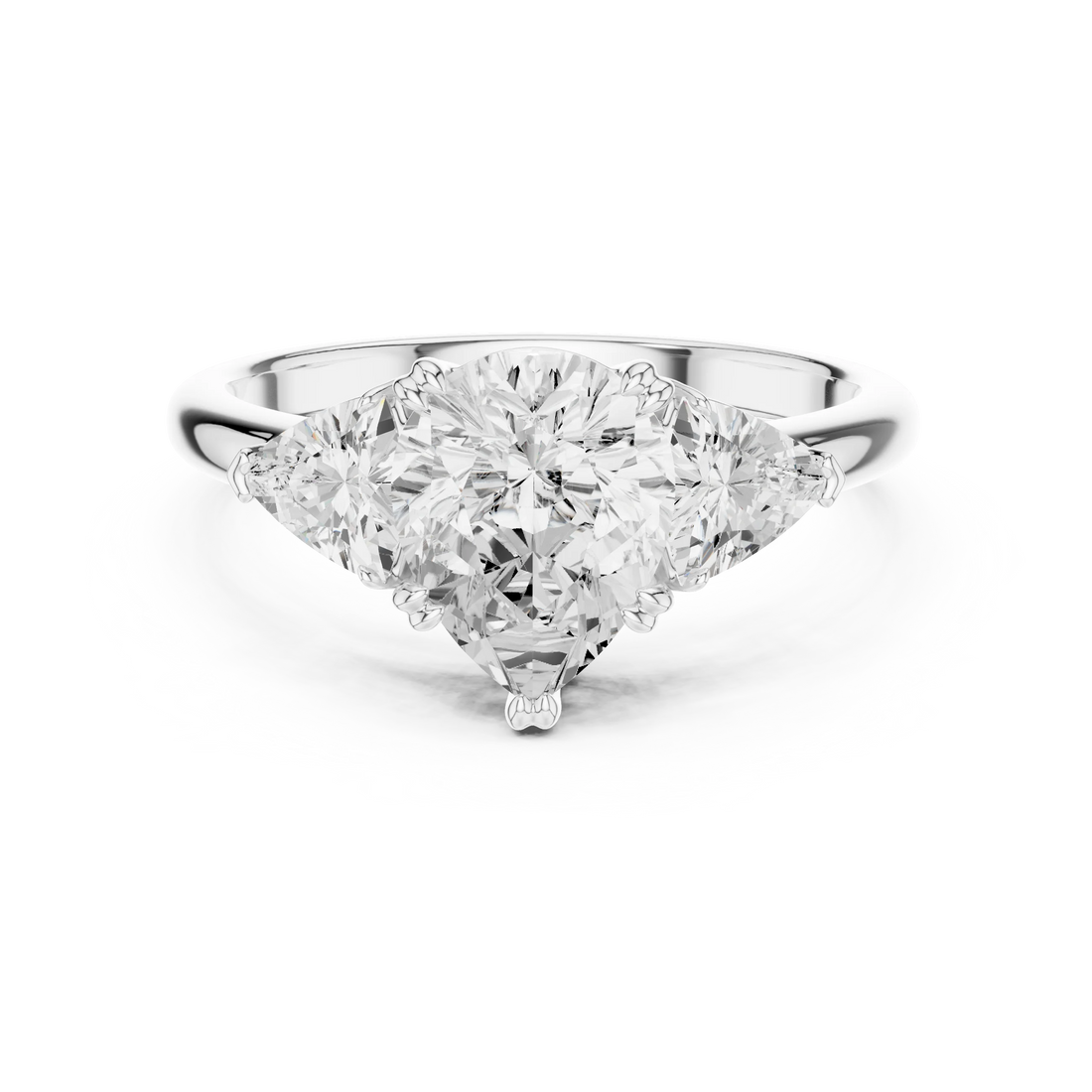 Pear Cut Diamond Three Stone Engagement Ring