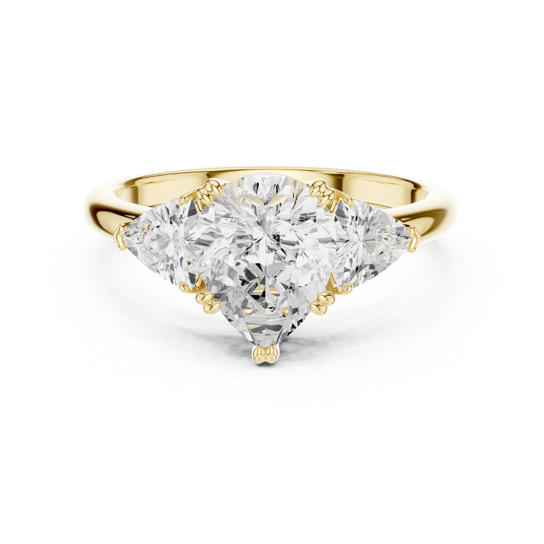 Pear Cut Diamond Three Stone Engagement Ring