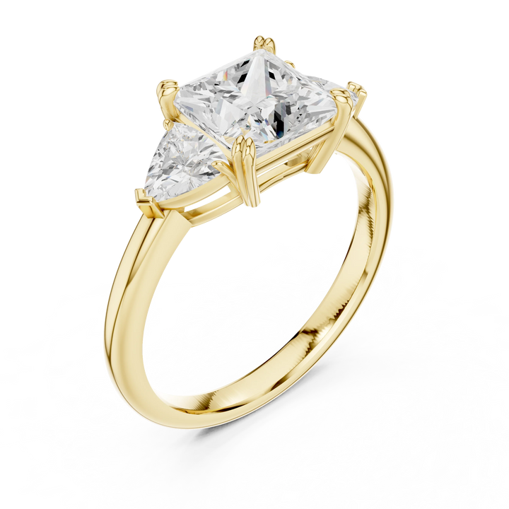 Princess Cut Diamond Three Stone Engagement Ring