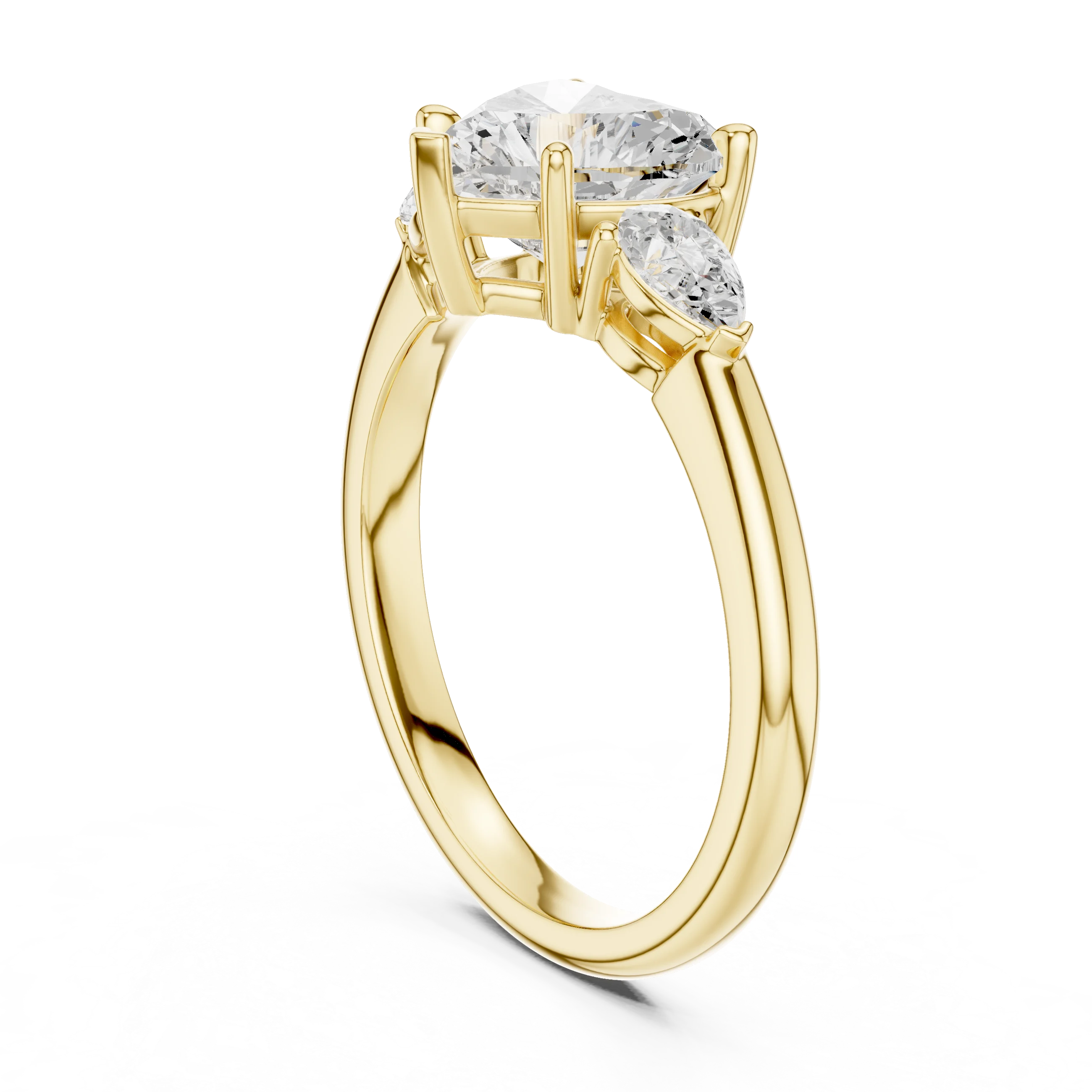 Heart Cut Diamond Three-Stone Engagement Ring