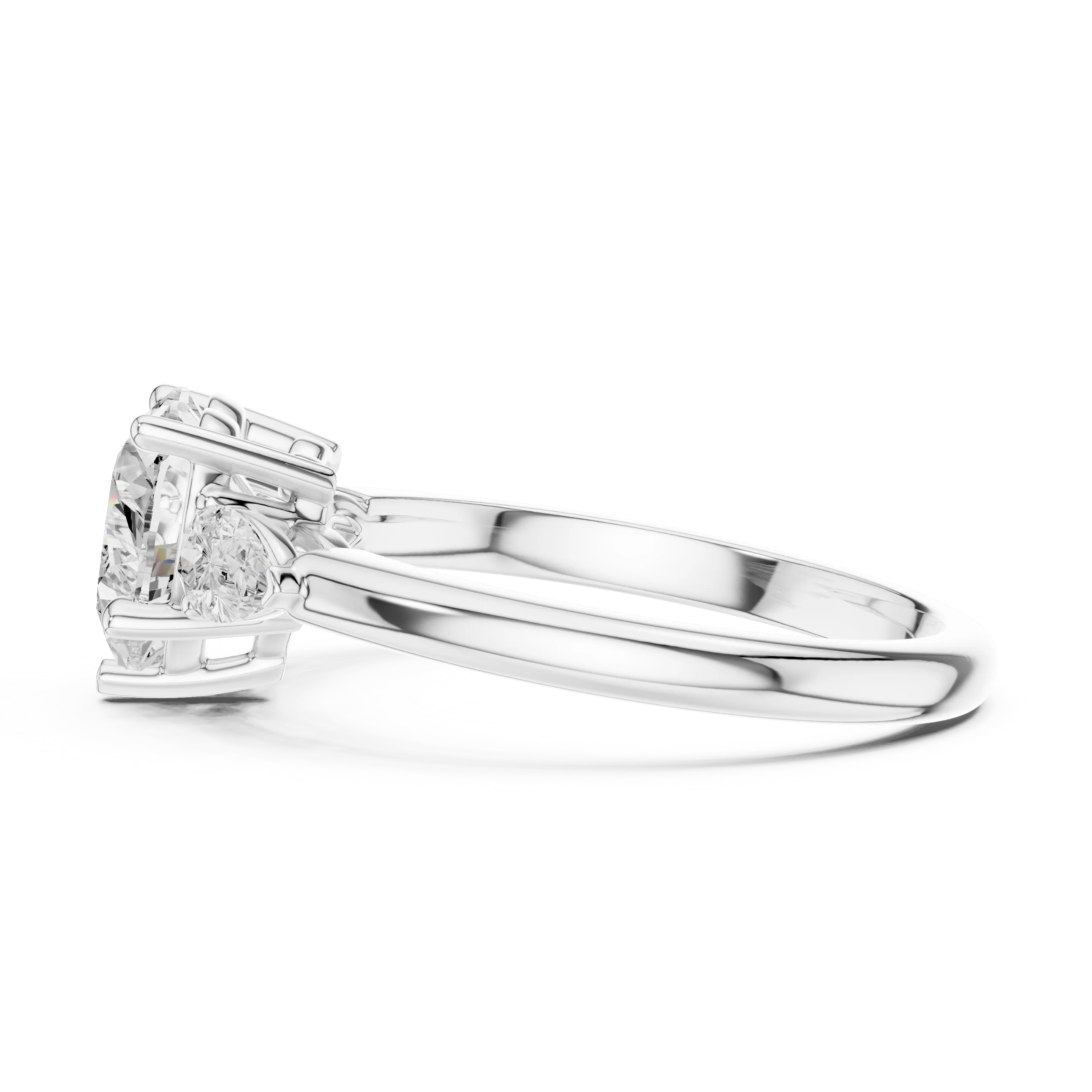 Heart Cut Diamond Three-Stone Engagement Ring