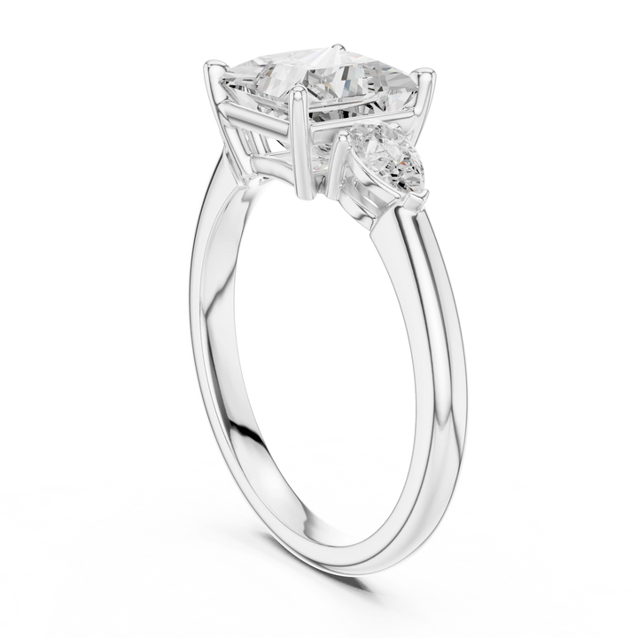 Princess Cut Diamond Three-Stone Engagement Ring