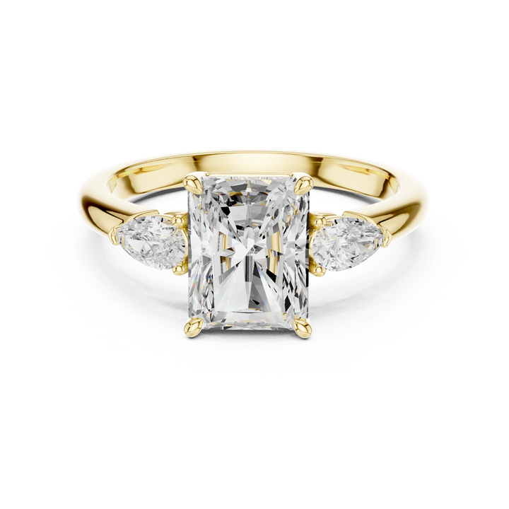 Radiant Cut Diamond Three-Stone Engagement Ring
