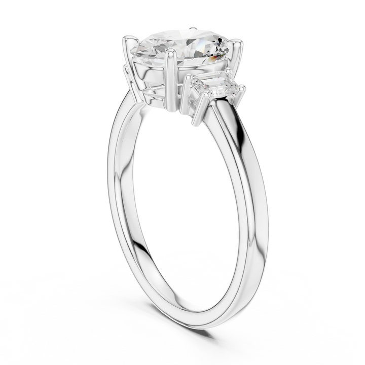 Oval Cut Diamond Three-Stone Engagement Ring