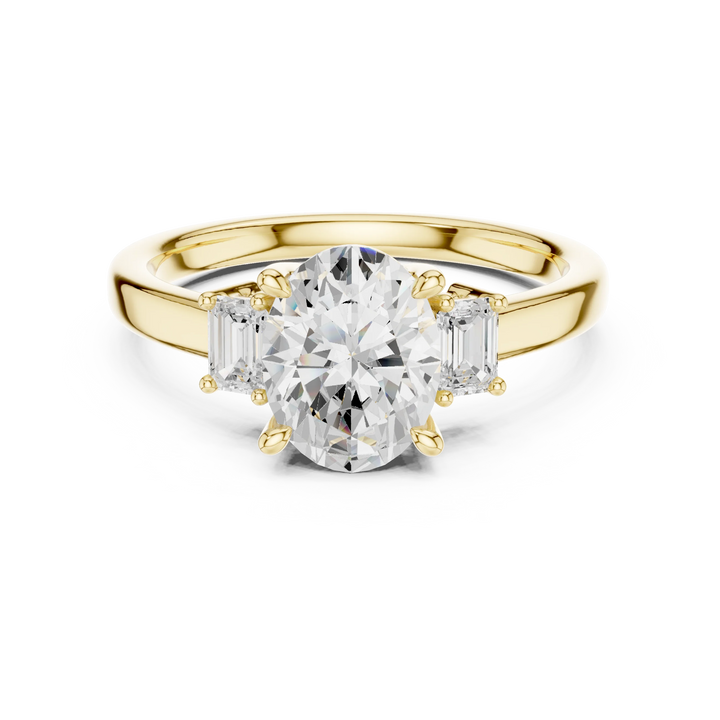 Princess Cut Diamond Three-Stone Engagement Ring