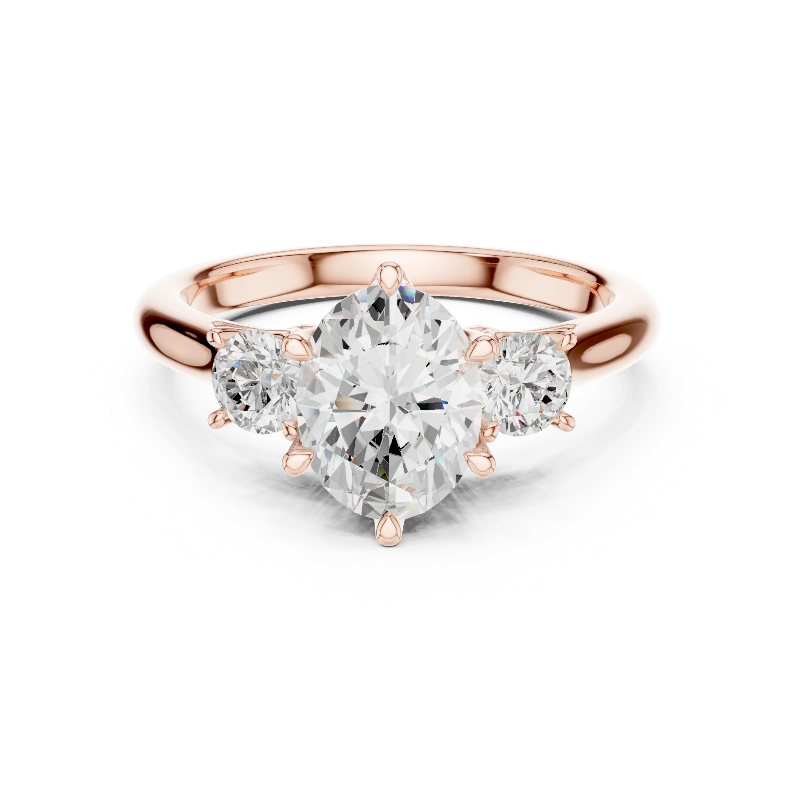 Oval Diamond Three-Stone Engagement Ring