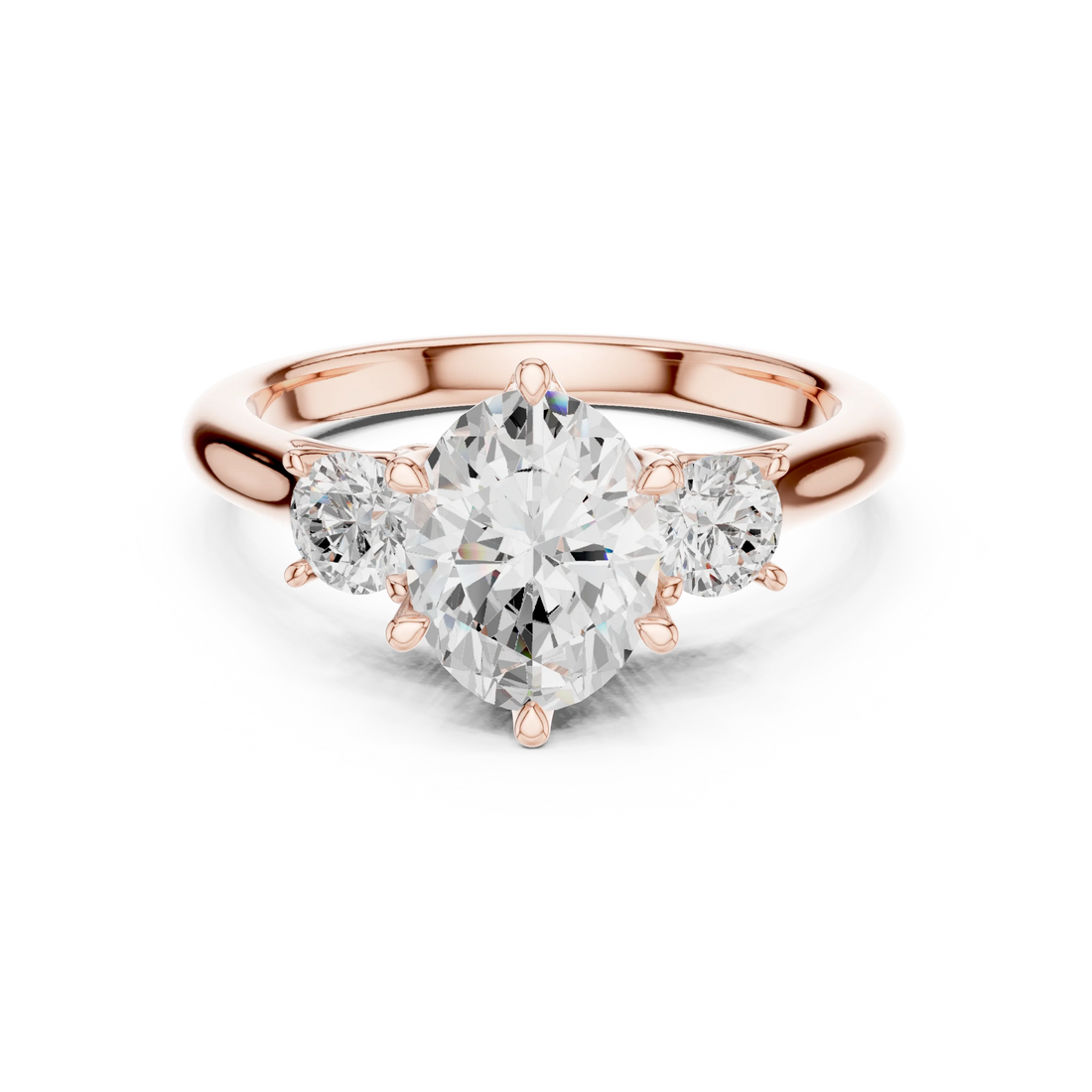 Oval Diamond Three-Stone Engagement Ring