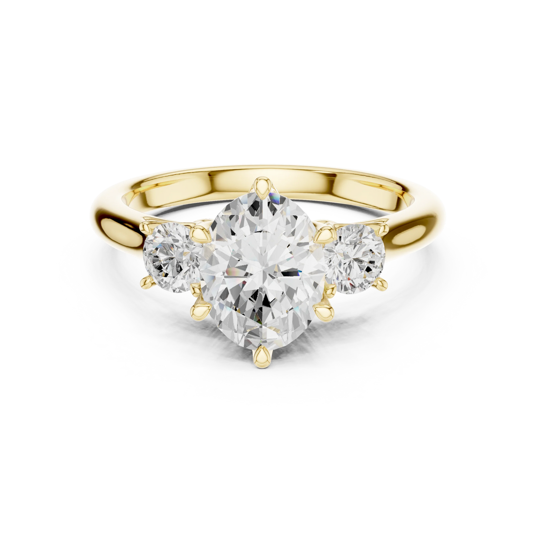 Oval Diamond Three-Stone Engagement Ring