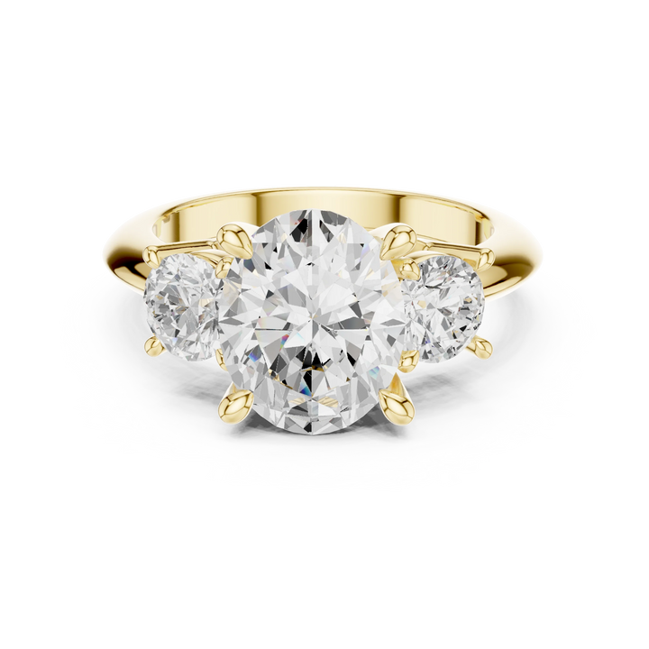 Oval Cut Diamond Three-Stone Engagement Ring