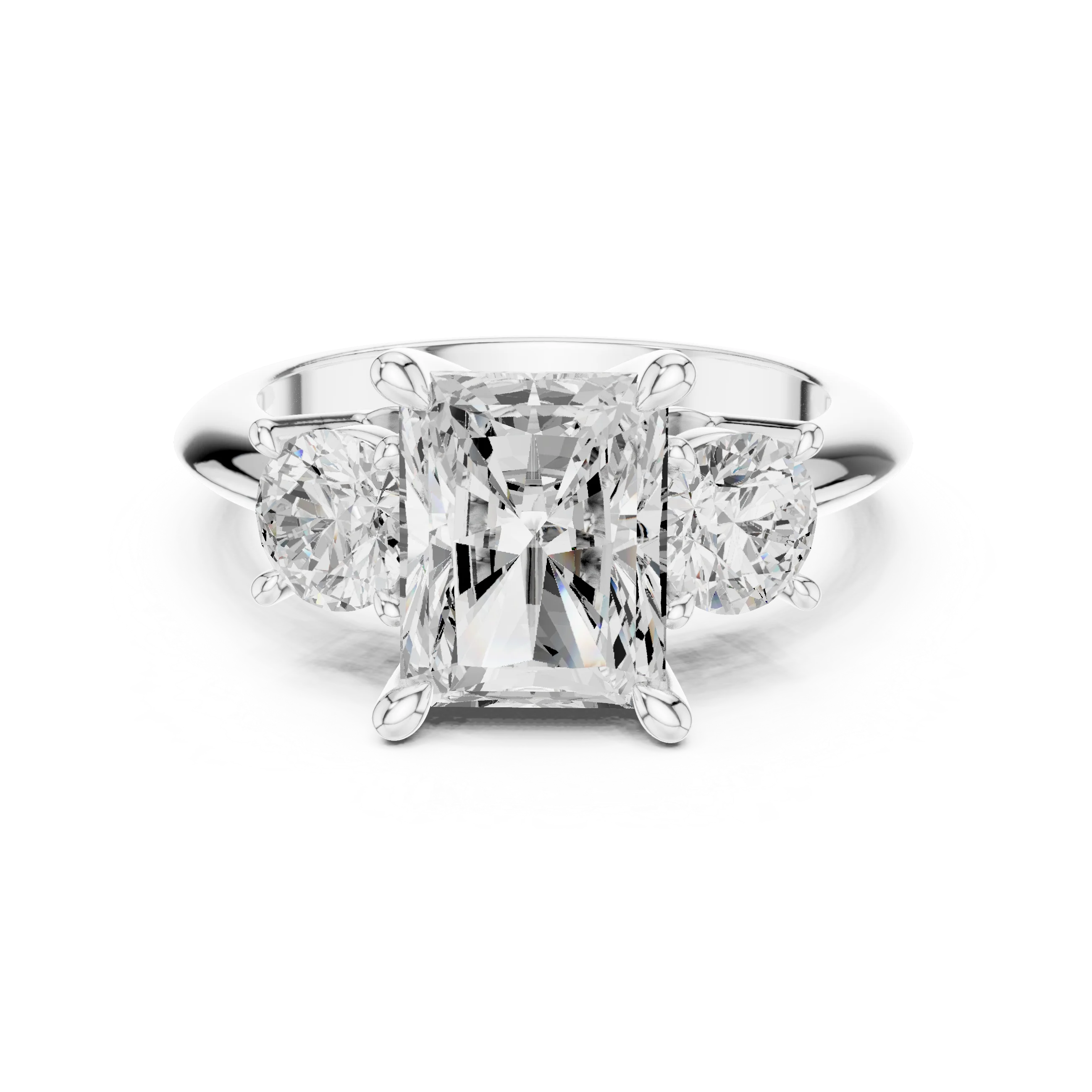 Radiant Cut Diamond Three-Stone Engagement Ring