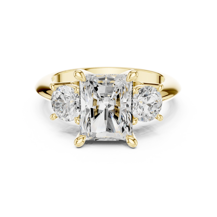 Radiant Cut Diamond Three-Stone Engagement Ring