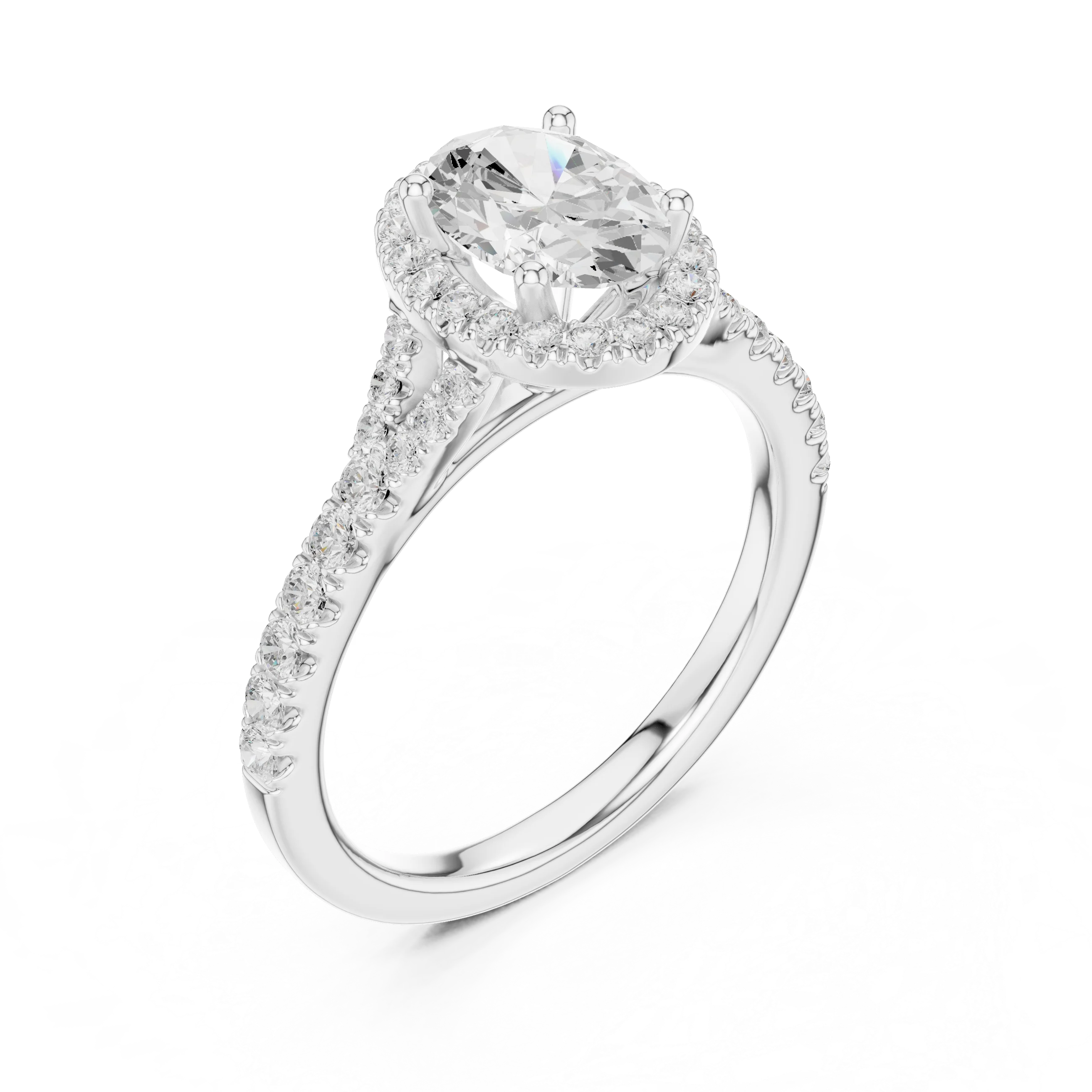 Oval Cut Diamond Halo Engagement Ring