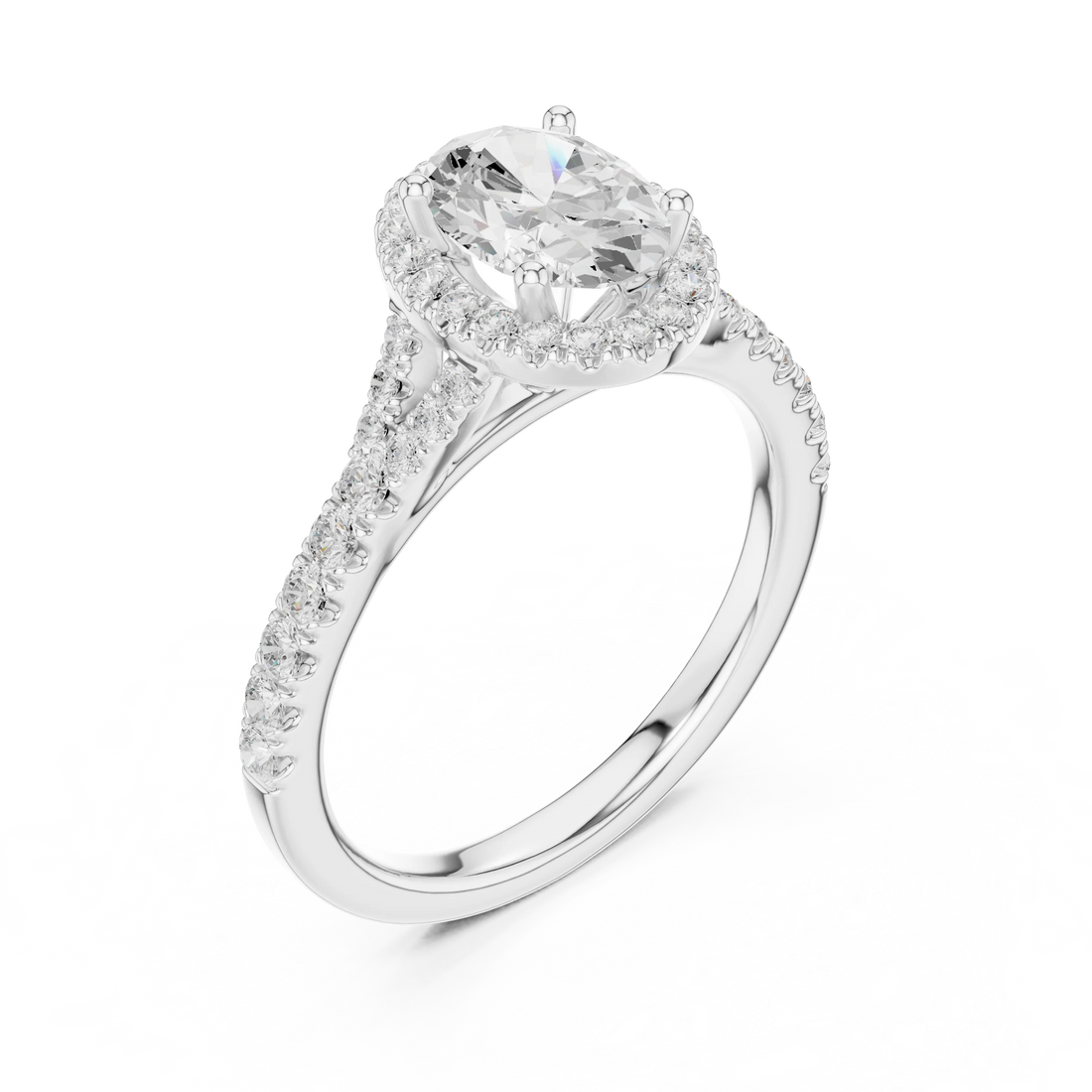 Oval Cut Diamond Halo Engagement Ring