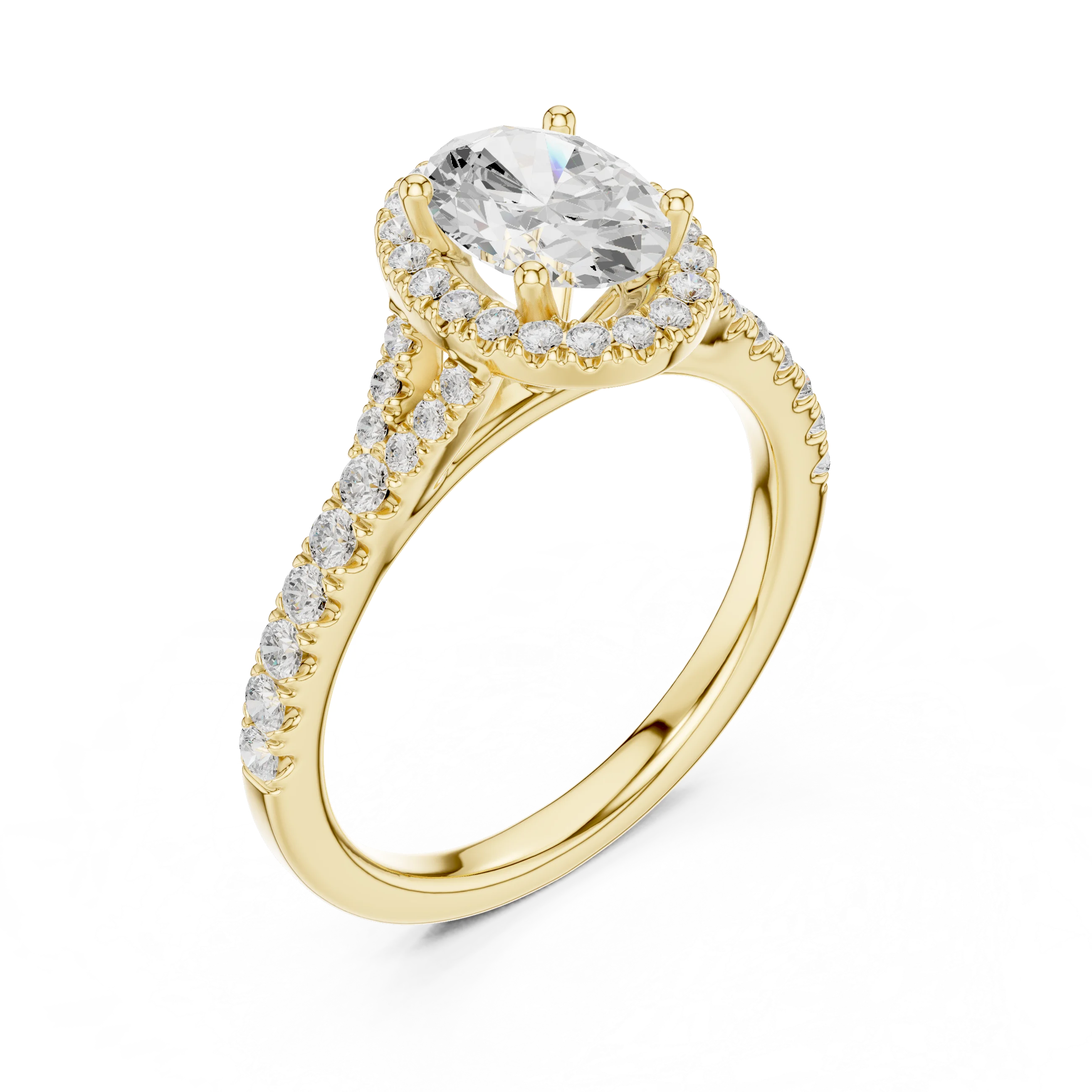 Oval Cut Diamond Halo Engagement Ring