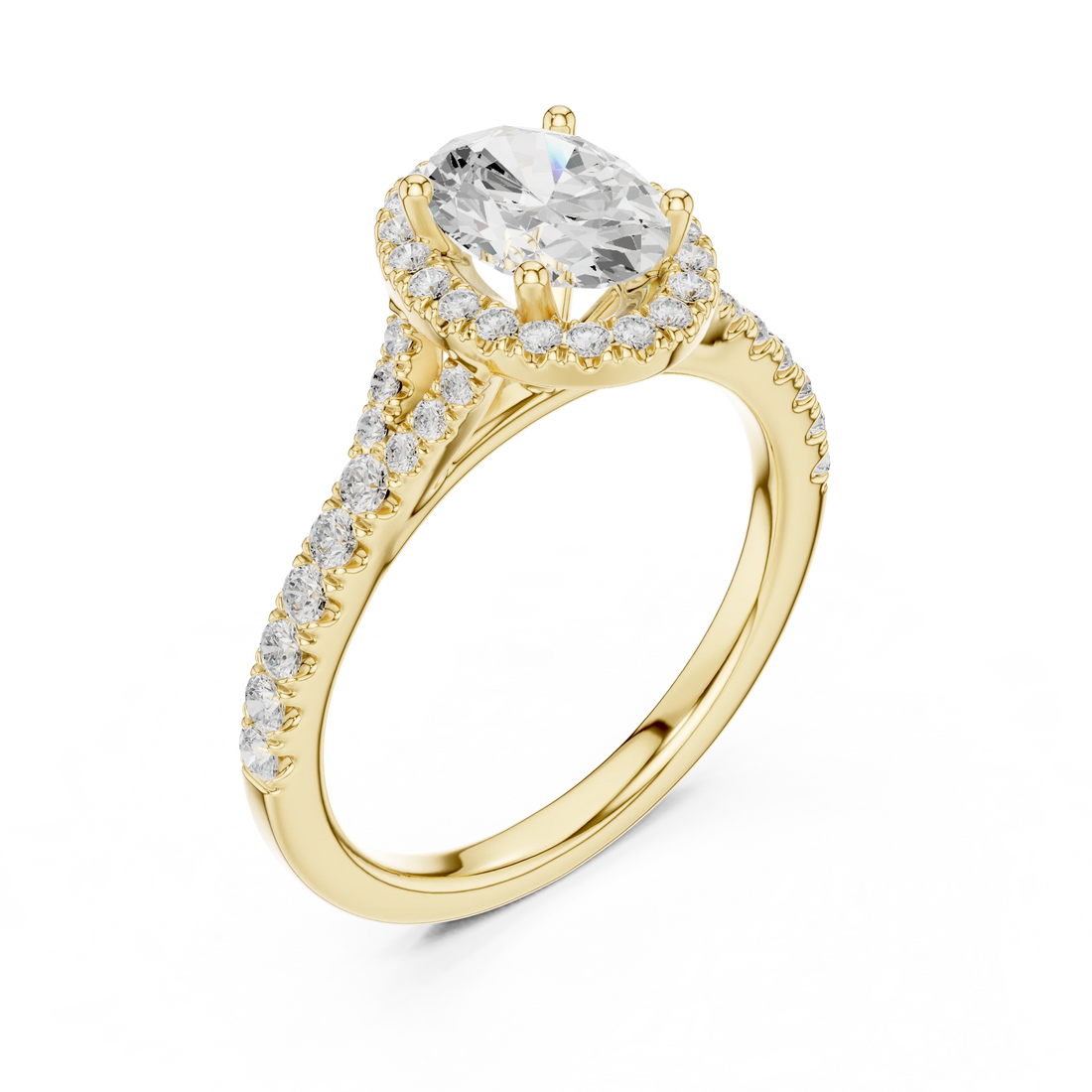 Oval Cut Diamond Halo Engagement Ring