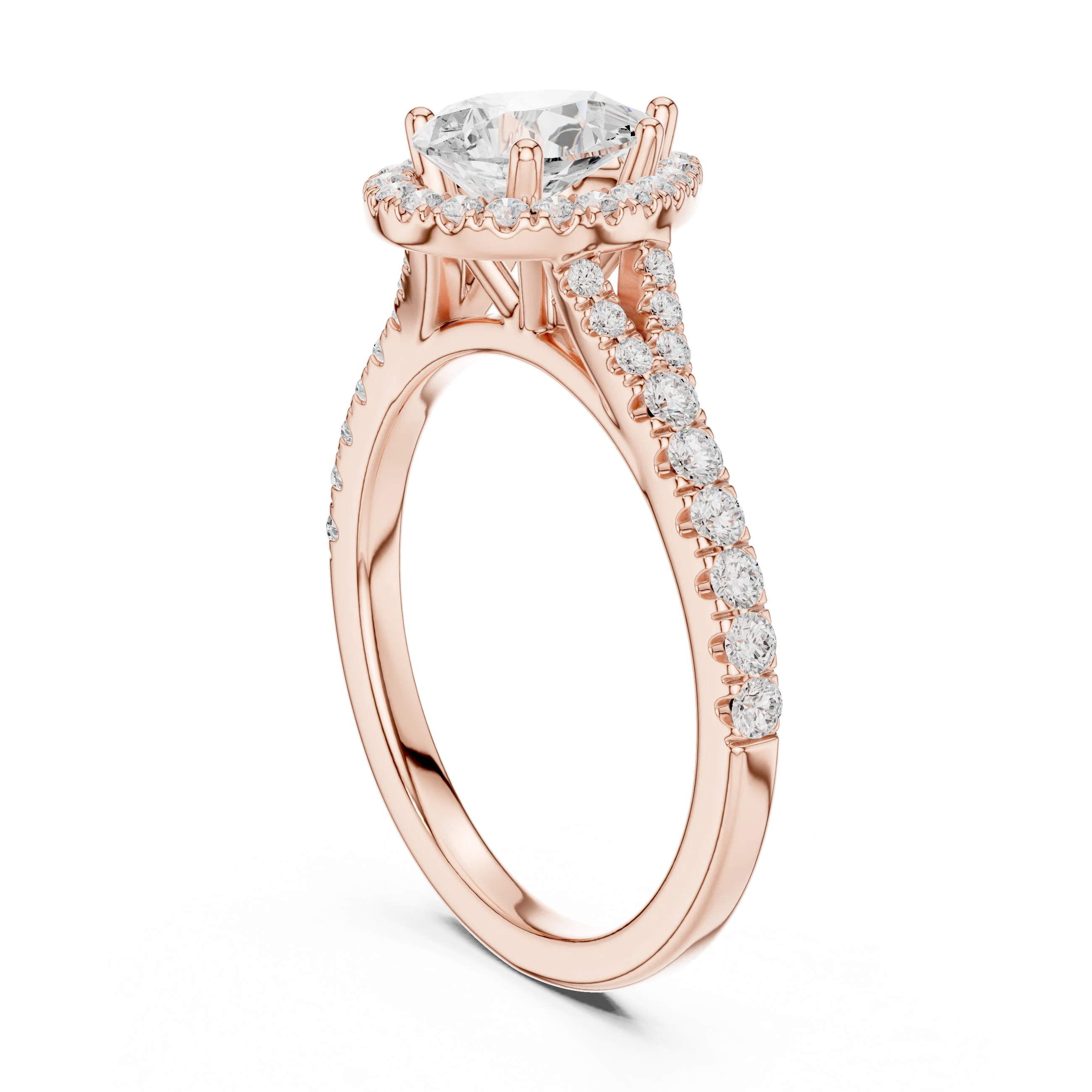 Pear Cut Diamond Halo Engagement Ring